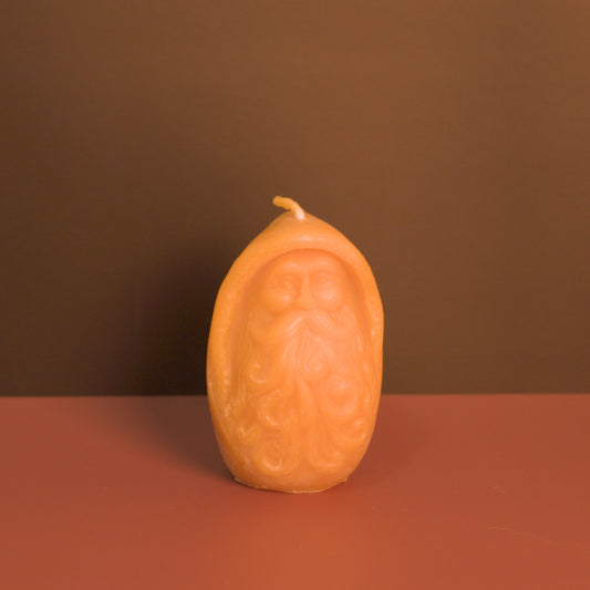 old man winter beeswax candle seasonal